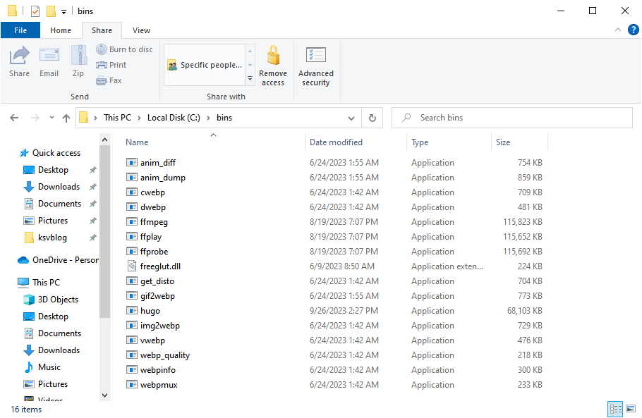Bins Folder