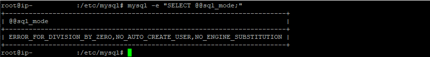 Terminal mysql sql_mode